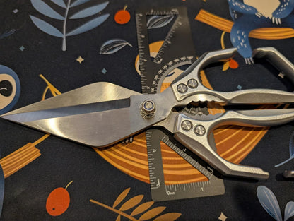 🇪🇸 Tijeras grandes con hoja en forma de diamante, hechas de acero inoxidable macizo importado de Alemania