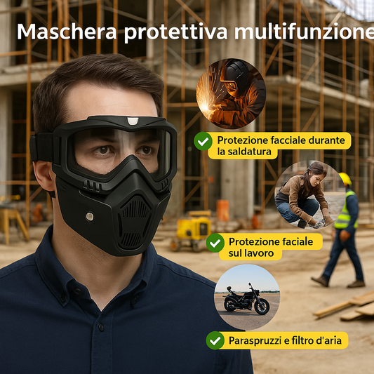Máscara y gafas multiusos desmontables (soldadura, protección facial, protección solar, protección contra el polvo)