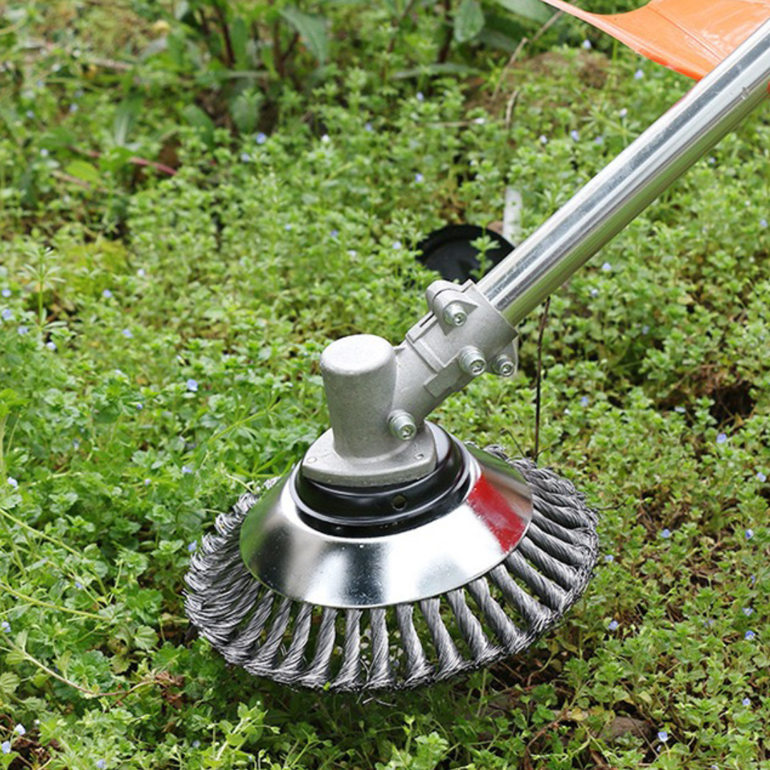 Hoja de Corte de Césped de Alambre de Acero Súper Resistente 360° (Incluye Kit de Adaptadores) (Landing Goc)