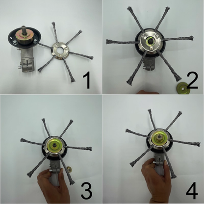 El cabezal del cortacésped tiene 6 ramas tejidas con alambre de acero resistente