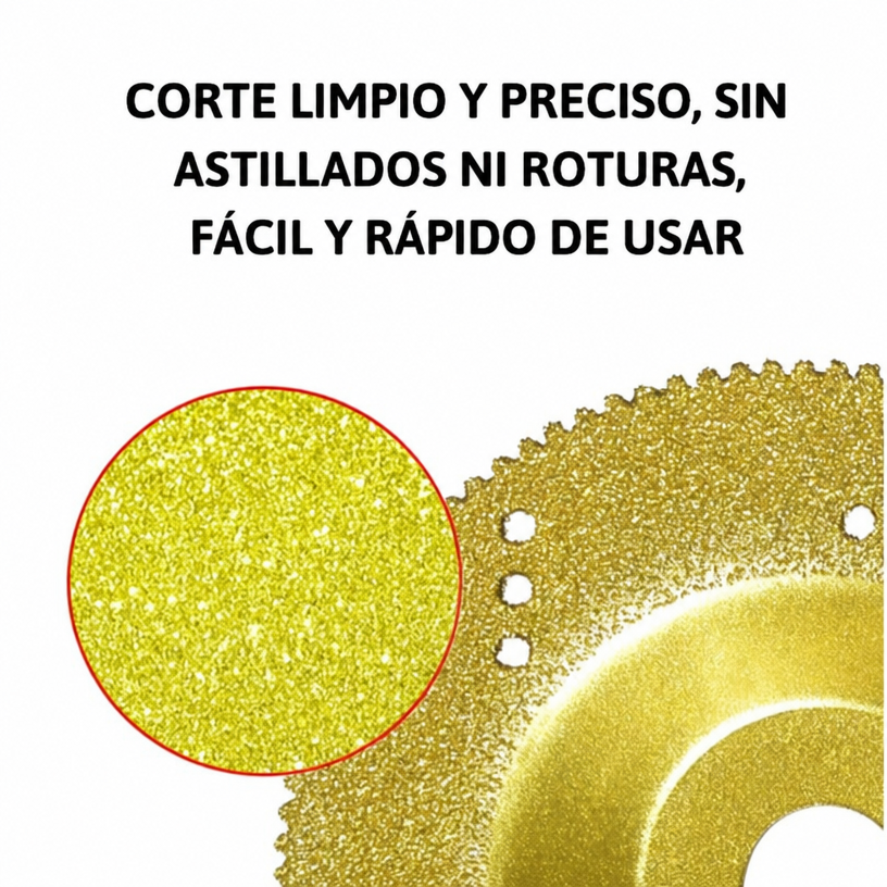70% DE DESCUENTO | Disco diamantado 5 en 1 – Corta, lija y da forma en pocos segundos.