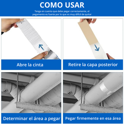 Cinta Butílica con Aluminio – Impermeable, Súper Adhesiva, Duradera 30 Años – (10cm x 5m x 1,2mm)