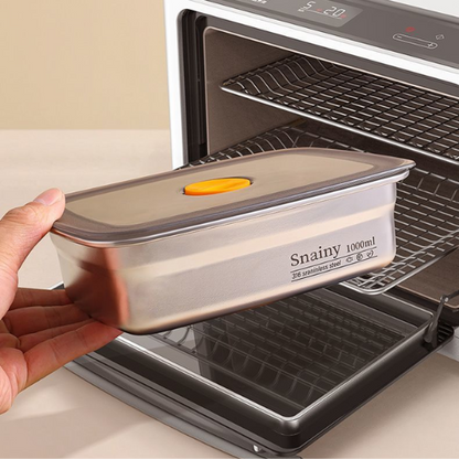 Caixa de comida a vácuo de aço inoxidável antibacteriano 316 (19x3,5x5,5cm)✨