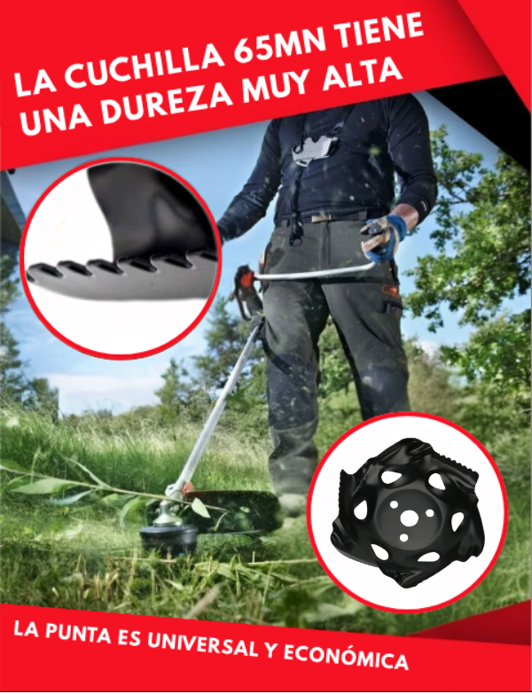 70% DE DESCUENTO | Cuchilla multifuncional de aleación para desbrozadora manual (Accesorios incluidos)
