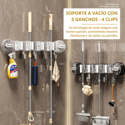 Soportes de vacío con 5 ganchos y 4 clips de fijación, con una capacidad de carga superior a 30 kg