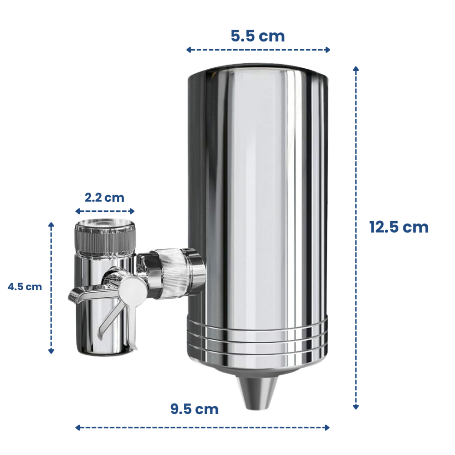 🇪🇸 Filtro de agua de carbón profundo de 0,2 µm de acero inoxidable alemán 304 (X5CrNi18-10)