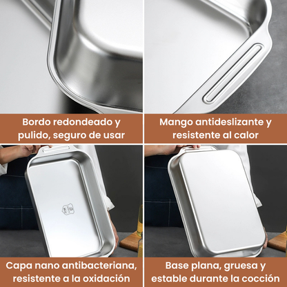 Bandeja De Cocina De Acero Inoxidable SUS304 Para Ollas Calientes, Pescado Al Vapor, Hornear Y Almacenar Alimentos
