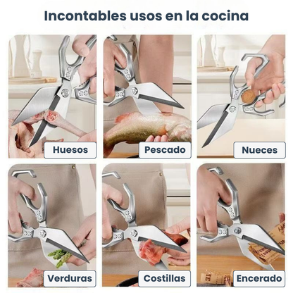 🇪🇸 Tijeras grandes con hoja en forma de diamante, hechas de acero inoxidable macizo importado de Alemania