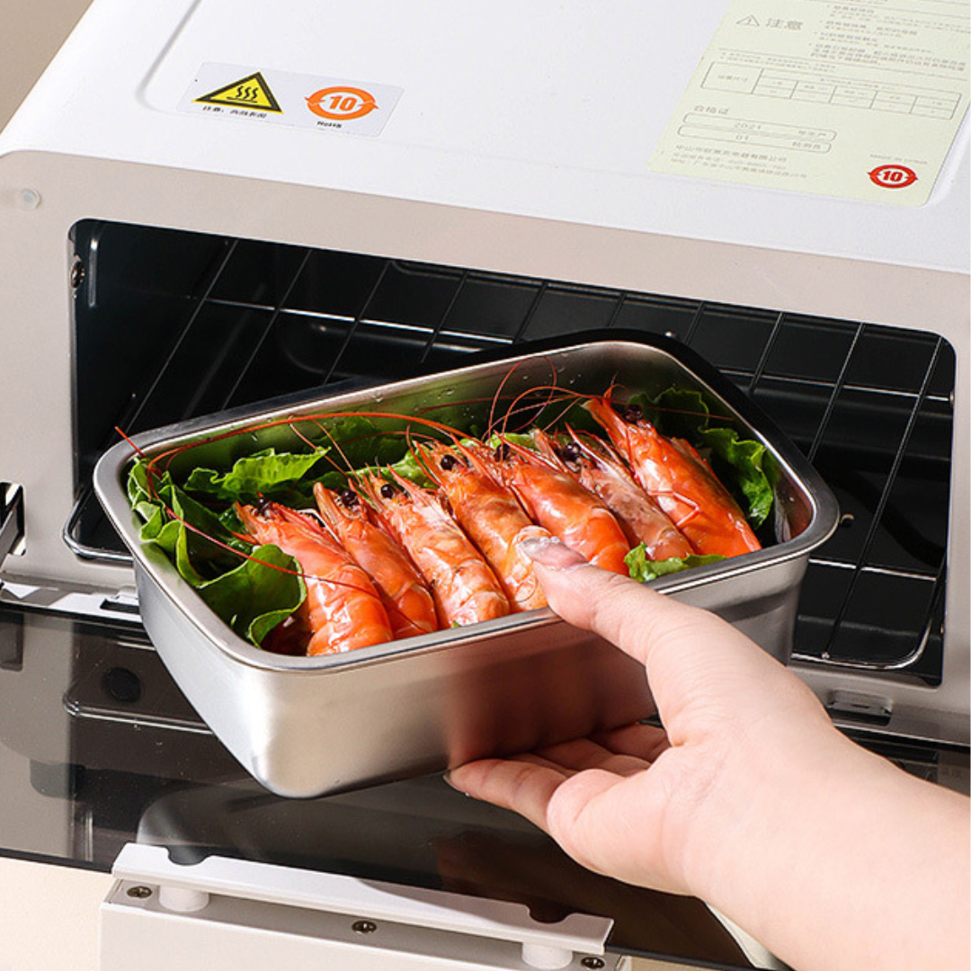 Recipiente Grande Para Alimentos Al Vacío De Acero Inoxidable Antibacteriano De 1500ml (19 x 14 x 8cm)