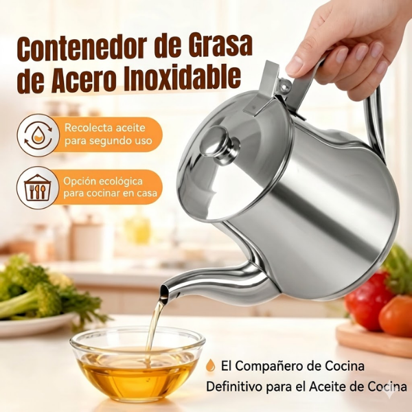 70% DE DESCUENTO | Botella de aceite de acero inoxidable 304 con filtro, especial para cocina
