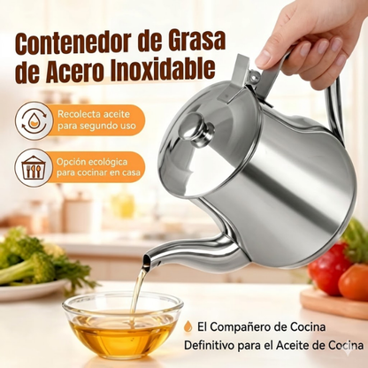 70% DE DESCUENTO | Botella de aceite de acero inoxidable 304 con filtro, especial para cocina