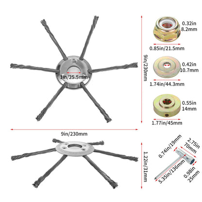 El cabezal del cortacésped tiene 6 bordes de acero inoxidable