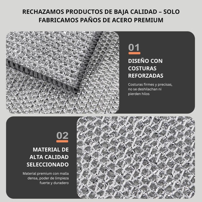 Estropajo Metálico Suave Antigrasa Sin Rayas