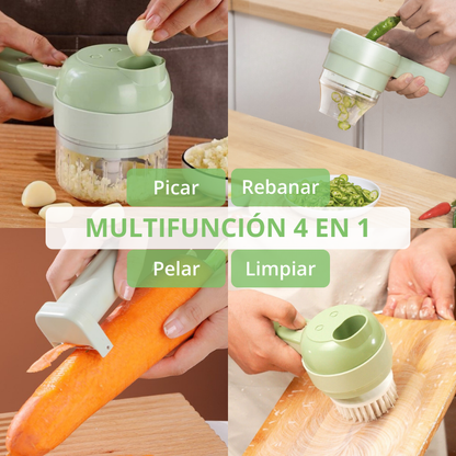 Set de máquina cortadora de verduras portátil y multifuncional 4 en 1