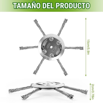 El cabezal del cortacésped tiene 6 bordes de acero inoxidable (Accesorios incluidos)