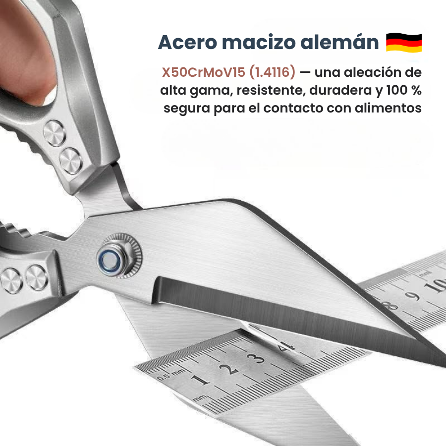 🇪🇸 Tijeras grandes con hoja en forma de diamante, hechas de acero inoxidable macizo importado de Alemania