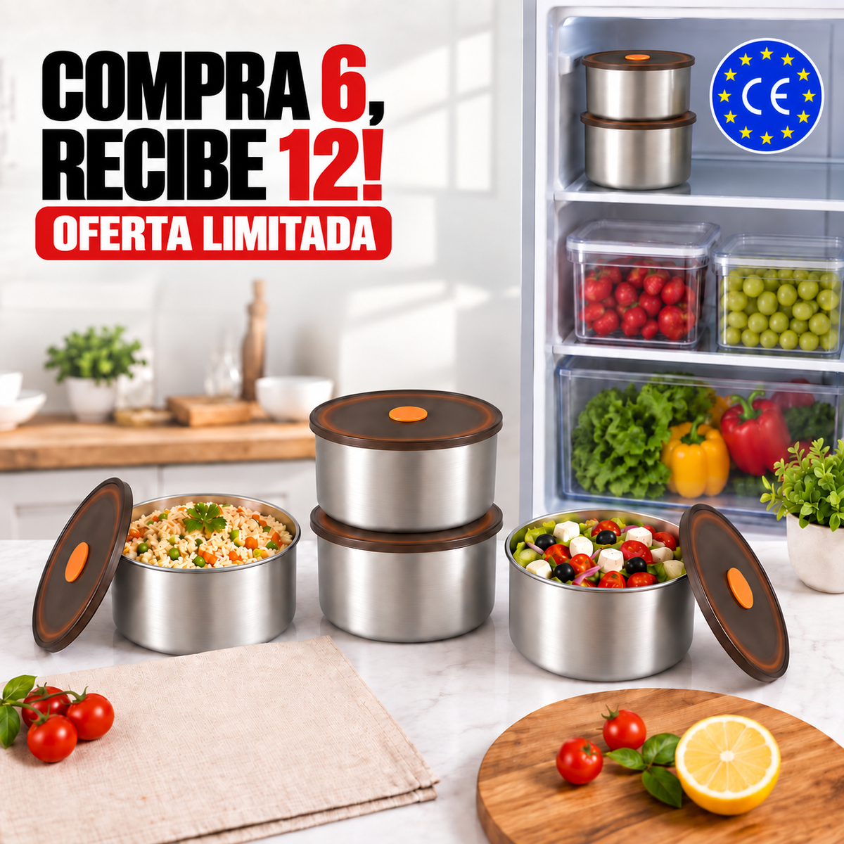 FIAMBRERA PREMIUM DE ACERO INOXIDABLE 304 CON TAPA HERMÉTICA | CAPACIDAD 900 ML