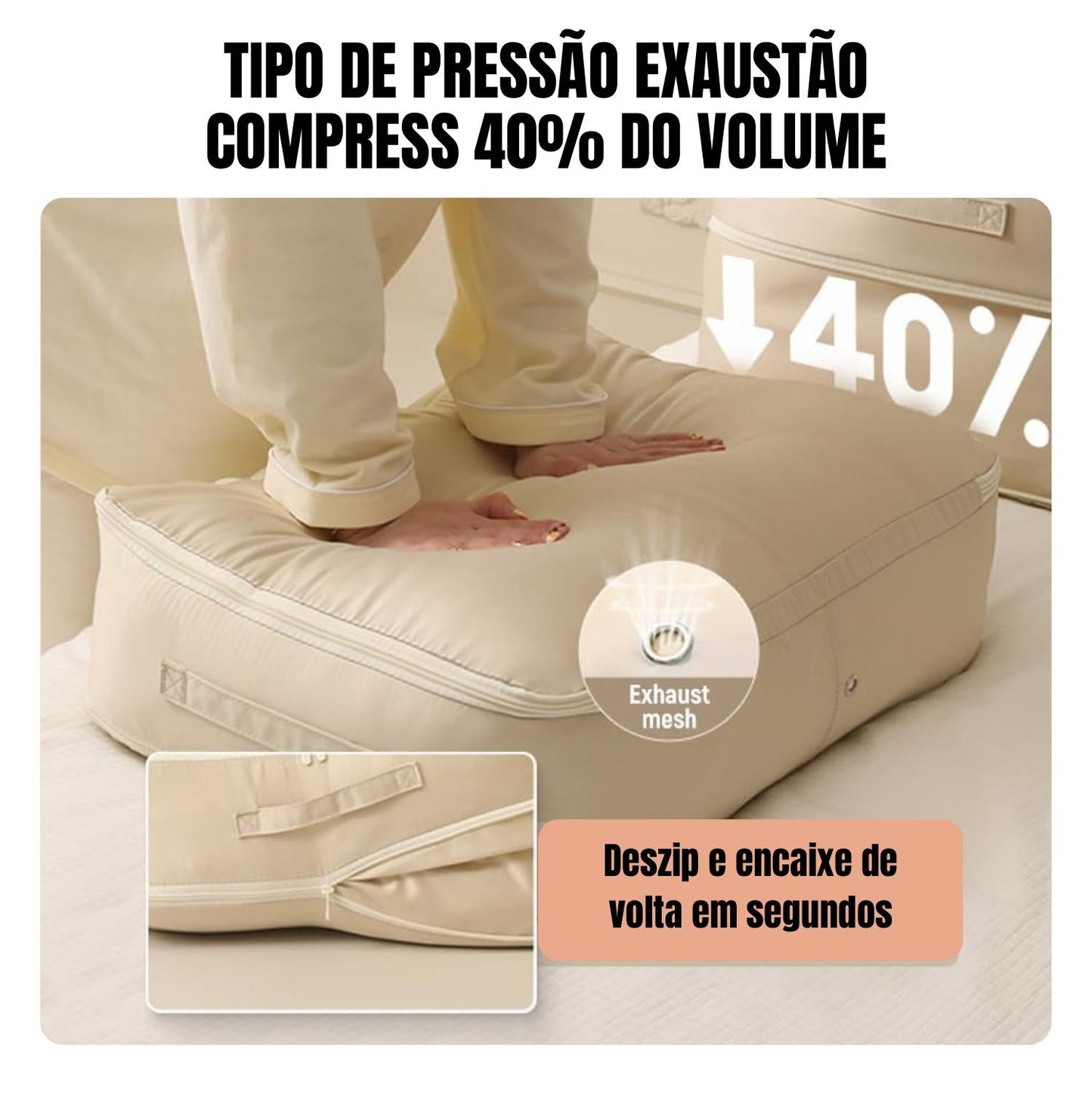 70% DE DESCUENTO | Bolsas Organizadoras de Compressão Automática para Edredons, Roupas, Cobertores, Impermeáveis e à Prova de Umidade (54x42x30cm)