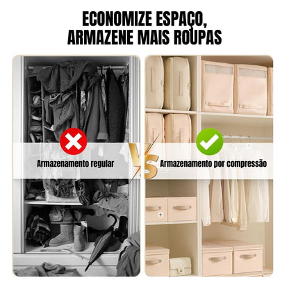 70% DE DESCUENTO | Bolsas Organizadoras de Compressão Automática para Edredons, Roupas, Cobertores, Impermeáveis e à Prova de Umidade (54x42x30cm)