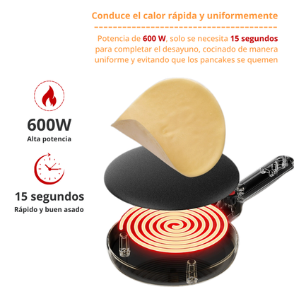 Sartén multifuncional para sumergir masa para hacer pancakes con una potencia de 600w