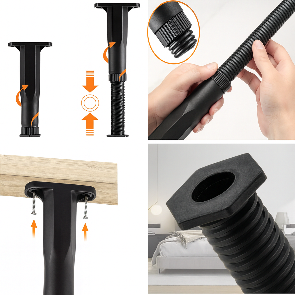 Patas Ajustables de Alta Resistencia (21-38cm) – Gira y nivela en segundos