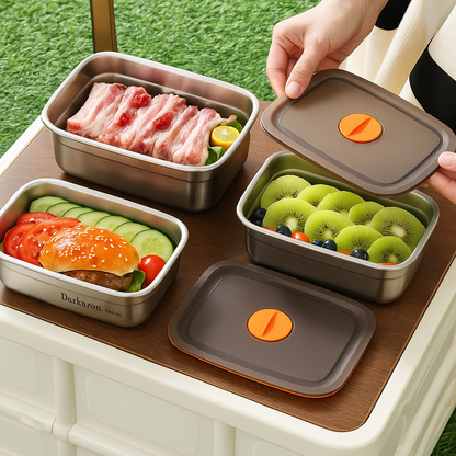 Recipiente para alimentos de acero inoxidable 316 con tapa al vacío (20* 14 * 6 cm)