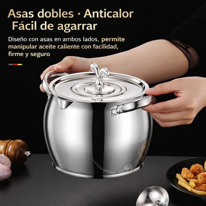 70% DE DESCUENTO | Jarra Filtradora de Aceite de Acero Inoxidable SUS304 (1500 ML)