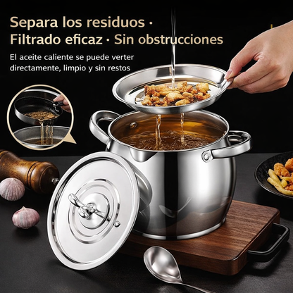 70% DE DESCUENTO | Jarra Filtradora de Aceite de Acero Inoxidable SUS304 (1500 ML)