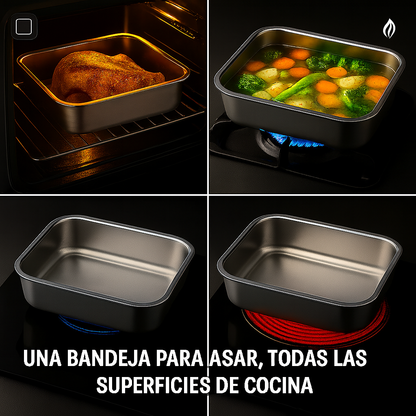 Bandeja de Acero Inoxidable 304 con Tapa Hermética (2.1 L) | ¡70% DE DESCUENTO!