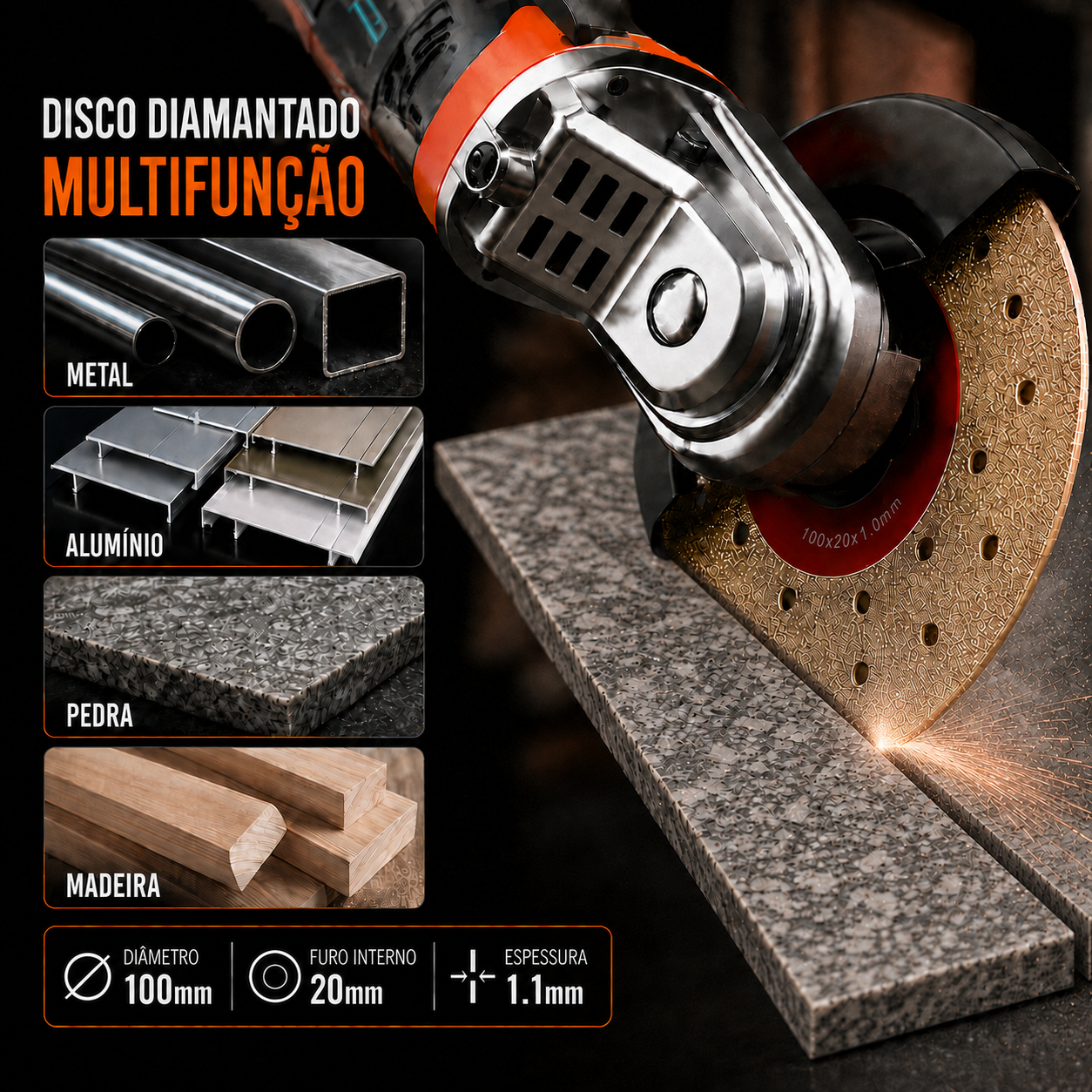 🔥 DISCO DIAMANTADO MULTIFUNCIÓN PREMIUM PARA CORTE Y DESBASTE