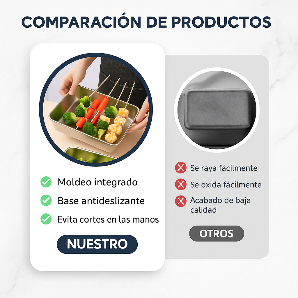 Bandeja de Acero Inoxidable 304 con Tapa Hermética (2.1 L) | ¡70% DE DESCUENTO!