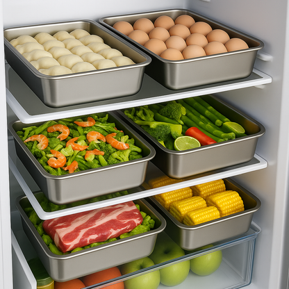 Bandeja de Acero Inoxidable 304 con Tapa Hermética (2.1 L) | ¡70% DE DESCUENTO!
