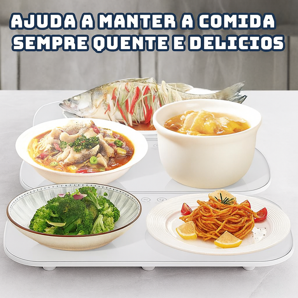 Aquecedor de Alimentos Premium 3 em 1 – Aquece, Descongela e Mantém os Sabores Sempre Quentes