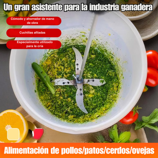 [🎁 Accesorios de instalación gratuitos] Triturador de hierba y verduras para aves y ganado