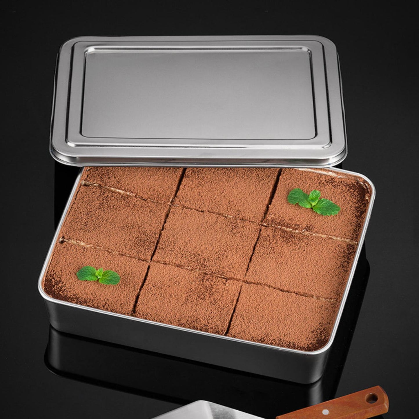 Juego De 2 Cajas Para Tapa De Bandeja De Servicio De Acero Inoxidable.