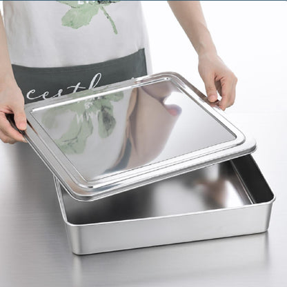 Juego De 2 Cajas Para Tapa De Bandeja De Servicio De Acero Inoxidable.