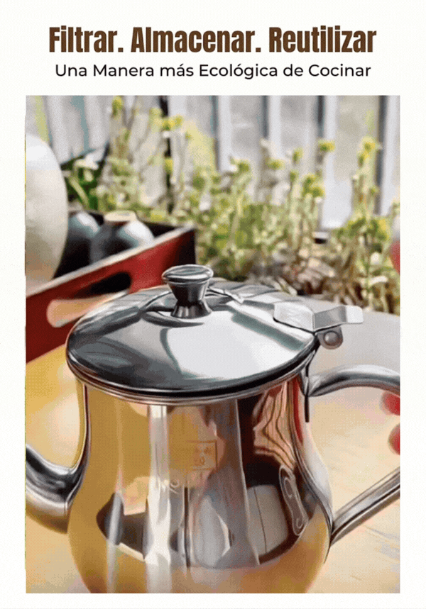 70% DE DESCUENTO | Botella de aceite de acero inoxidable 304 con filtro, especial para cocina