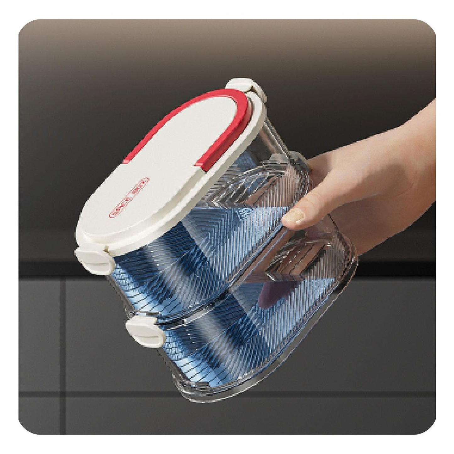 Caja de condimentos de varias capas con tapa hermética, apilable (L)