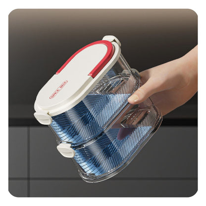 Caja de condimentos de varias capas con tapa hermética, apilable (L)