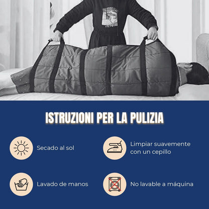 Placa de transferência de pacientes com 6 pegas reforçadas, almofada médica multifuncional para camas, idosos