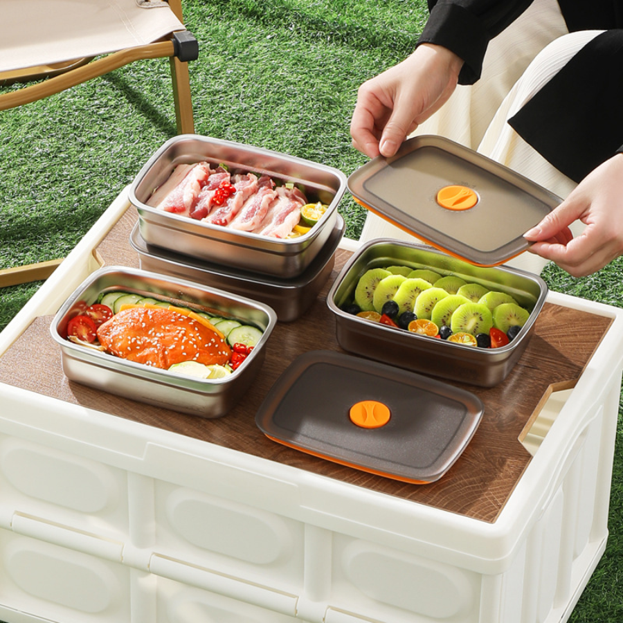 [Set 6 + 🎁3 Gratis] Contenedor de alimentos duradero de acero inoxidable 316 (19 x 13,5 x 5,5 cm) ✨