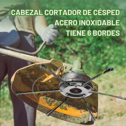 El cabezal del cortacésped tiene 6 ramas tejidas con alambre de acero resistente