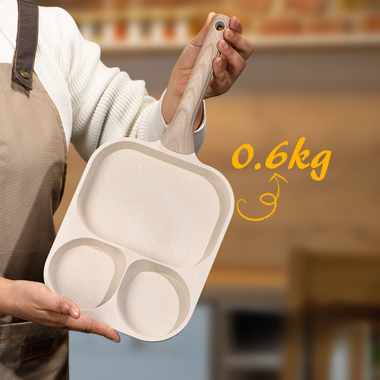 🇪🇸 Sartén de piedra de 4 capas antiadherente, multifuncional con diseño moderno de 3 ángulos