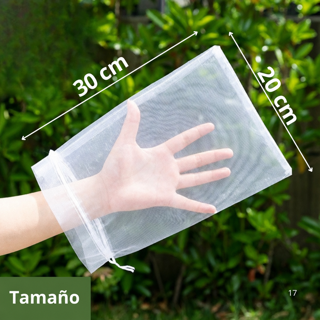 70% DE DESCUENTO | Bolsas de Malla Transpirables y Reutilizables para Proteger Frutas y Verduras – Protección contra Insectos, Moscas de la Fruta y Pájaros
