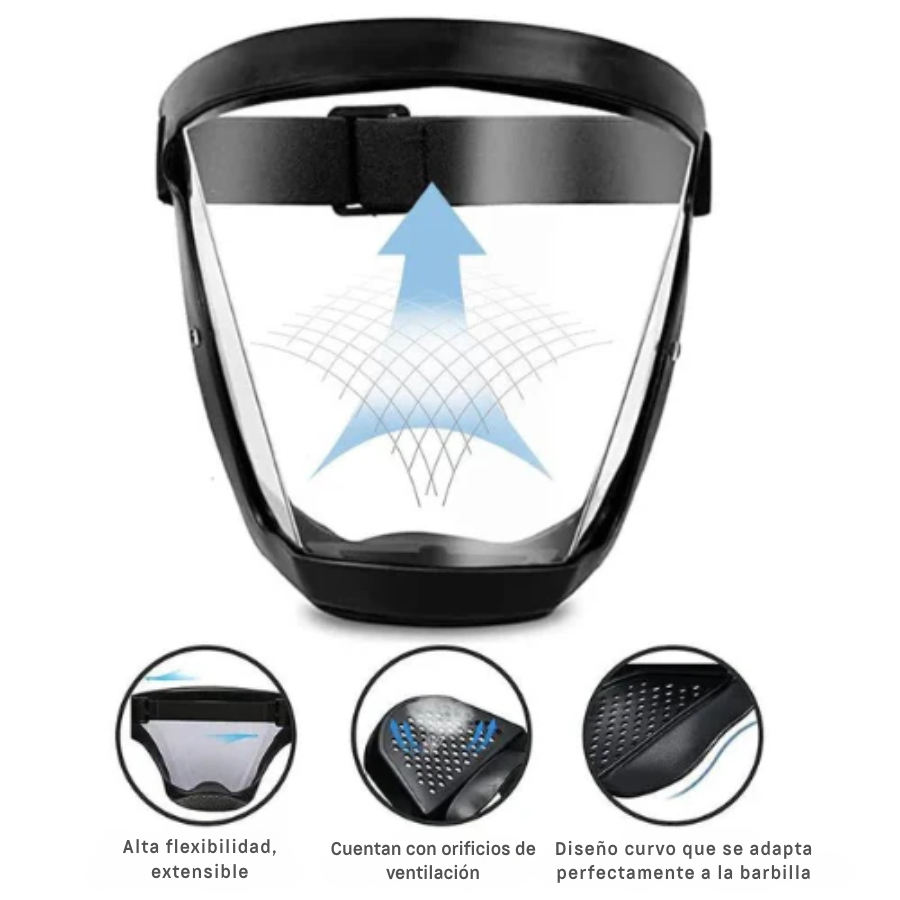 La visera protege la cara, los ojos y las vías respiratorias durante el trabajo