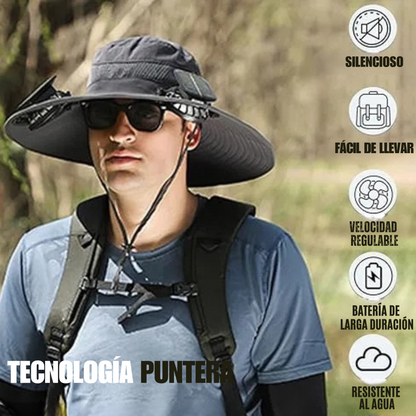Sombrero Solar con Ventilador – Frescor Manos Libres y Protección UV 360° ☀️
