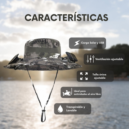 Sombrero Solar con Ventilador – Frescor Manos Libres y Protección UV 360° ☀️