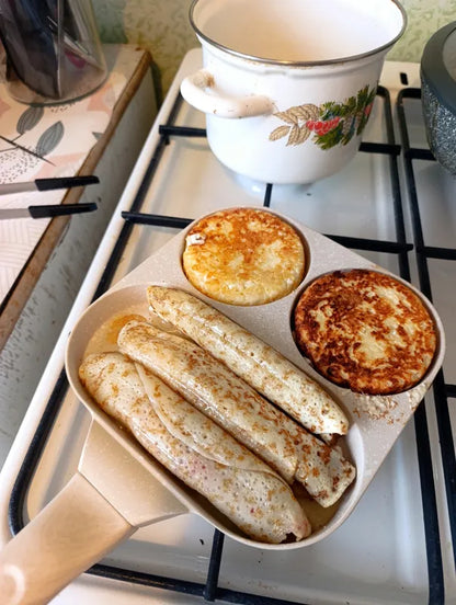 🇪🇸 Sartén de piedra de 4 capas antiadherente, multifuncional con diseño moderno de 3 ángulos