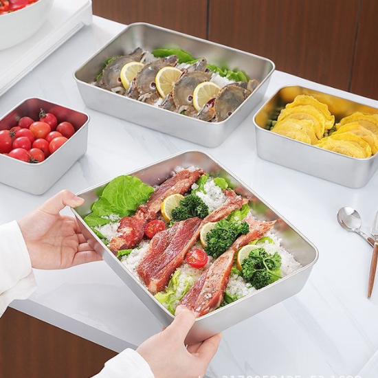 Caixa de armazenamento de alimentos em inox 304 antibacteriana