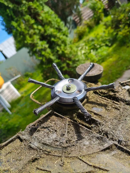 El cabezal del cortacésped tiene 6 bordes de acero inoxidable